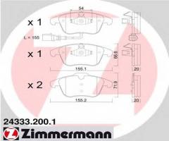 Zimmermann 24333.200.1 klocki hamulcowe vw tiguan 07- przód, audi q3 (8u), seat alhambra (710)