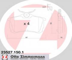 Zimmermann 23527.150.1 klocki hamulcowe honda accord 98- tył, honda accord vi (cg, ck)