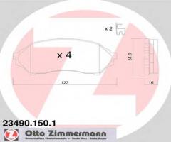 Zimmermann 23490.150.1 klocki hamulcowe mazda 323 98-03, mazda 323 s vi (bj)