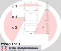 Zimmermann 23593.150.1 klocki hamulcowe mitsubishi pajero sport 98-00 tył