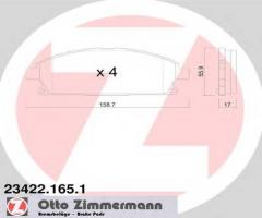 Zimmermann 23422.165.1 klocki hamulcowe nissan x-trail 01-, infiniti qx4, nissan pathfinder (r50)