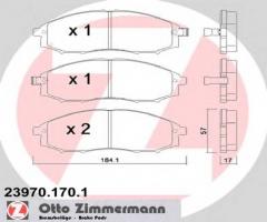 Zimmermann 23970.170.1 klocki hamulcowe nissan pick up 01-07 z czuj., nissan np300