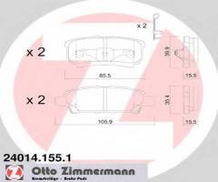 Zimmermann 24014.155.1 klocki hamulcowe mitsubishi lancer 03- tył, chrysler sebring (js)