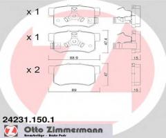 Zimmermann 24231.150.1 klocki hamulcowe honda cr-v 04- tył, honda accord viii (cu)