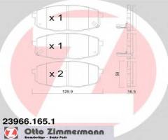 Zimmermann 23966.165.1 klocki hamulcowe kia ceed 06- przód, hyundai ix35 (lm, el, elh)
