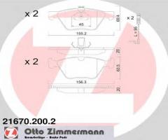 Zimmermann 21670.200.2 klocki hamulcowe mercedes w210 e-klasa 96-02, chrysler crossfire