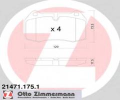 Zimmermann 21471.175.1 klocki hamulcowe bmw 7 e38 94-01, bmw 7 (e38)