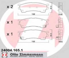 Zimmermann 24004.165.1 klocki hamulcowe mazda 626 91-02, ford usa probe ii (ecp), mazda xedos 9 (ta)