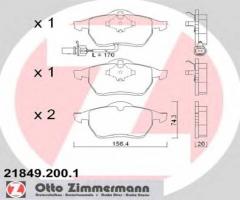 Zimmermann 21849.200.1 klocki hamulcowe vw sharan 00- z czuj., ford galaxy (wgr)