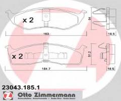 Zimmermann 23043.185.1 klocki hamulcowe chrysler voyager 95-01, chrysler vision, dodge neon