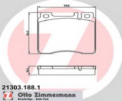 Zimmermann 21303.188.1 klocki hamulcowe mercedes w140 s-klasa 93-98, mercedes-benz klasa s (w140)