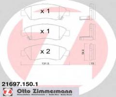 Zimmermann 21697.150.1 klocki hamulcowe honda civic 91-01, honda civic v hatchback (eg)
