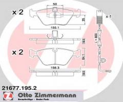 Zimmermann 21677.195.2 klocki hamulcowe bmw 5 e39 96-03, bmw 5 (e39)