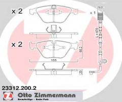 Zimmermann 23312.200.2 klocki hamulcowe bmw 7 e65 02-, bmw 5 (e60)