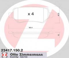 Zimmermann 23417.150.2 klocki hamulcowe opel astra g 98- tył, meriva 03-, opel astra h kombi (l35)