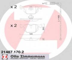 Zimmermann 21487.170.2 klocki hamulcowe bmw x5 e53 00- tył, bmw 3 (e46) coupe 