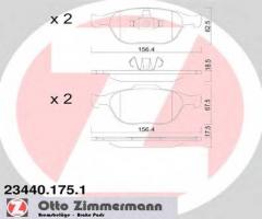 Zimmermann 23440.175.1 klocki hamulcowe ford transit connect 02-, ford focus (daw, dbw)