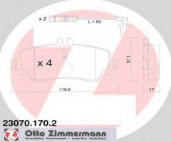 Zimmermann 23070.170.2 klocki hamulcowe mercedes w168 a-klasa 97-04, mercedes-benz klasa a (w168)