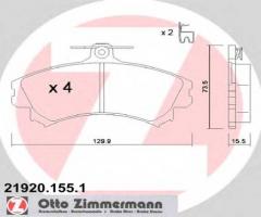 Zimmermann 21920.155.1 klocki hamulcowe volvo s40,v40 95-97, mitsubishi carisma (da_)