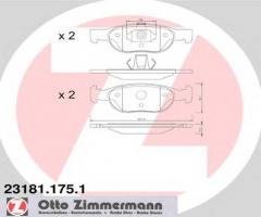 Zimmermann 23181.175.1 klocki hamulcowe fiat punto 85, 1,7td, fiat punto (176), lancia y (840a)