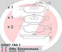 Zimmermann 23227.180.1 klocki hamulcowe fiat palio,siena z czuj., fiat palio (178bx)