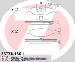 Zimmermann 23776.180.1 klocki hamulcowe fiat palio,siena 97- z czuj., fiat siena (178_)