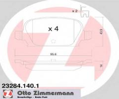 Zimmermann 23284.140.1 klocki hamulcowe opel corsa c 1,8 16v 00- tył, opel corsa c (f08, f68)