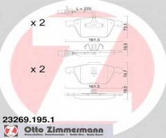 Zimmermann 23269.195.1 klocki hamulcowe vw t4 98- z czuj. koła 16, fiat premio, ford galaxy (wgr)