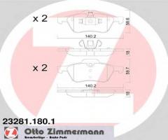 Zimmermann 23281.180.1 klocki hamulcowe mini cooper,one 01-, mini mini (r50, r53)