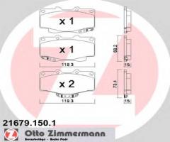 Zimmermann 21679.150.1 klocki hamulcowe toyota hilux 88-05, toyota land cruiser hardtop (_j7_)