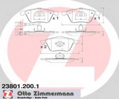 Zimmermann 23801.200.1 klocki hamulcowe vw passat 05- z czuj., audi a3 (8p1), seat leon (1p1)