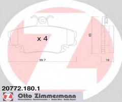 Zimmermann 20772.180.1 klocki hamulcowe dacia logan, alpine v6, dacia logan (ls_)
