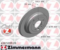 Zimmermann 450.5209.20 tarcza hamulcowa range rover sport 06-2,7d tył