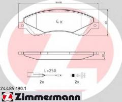 Zimmermann 24485.190.1 klocki hamulcowe ford transit 06-, ford transit autobus