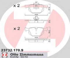 Zimmermann 23732.170.9 klocki hamulcowe bmw 5 e60 03- tył, bmw 5 (e60)