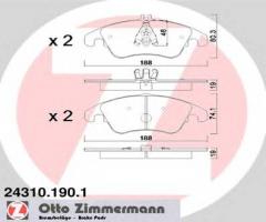 Zimmermann 24310.190.1 klocki hamulcowe mercedes w204 citroen klasa 07-, mercedes-benz cls (c218)