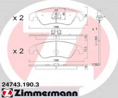 Zimmermann 24743.190.3 klocki hamulcowe audi a4 (b8) 07- przód, audi a5 (8t3)