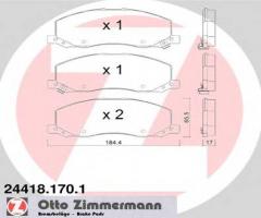Zimmermann 24418.170.1 klocki hamulcowe opel insignia 08-, opel insignia