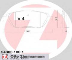 Zimmermann 24883.180.1 klocki hamulcowe citroen c3 picasso 09- przód, citroËn c3 picasso