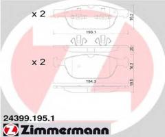 Zimmermann 24399.195.1 klocki hamulcowe volvo xc60 08- przód, volvo xc60