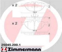 Zimmermann 25045.200.1 klocki hamulcowe bmw 5 f10 10-, bmw 5 (f10, f18)