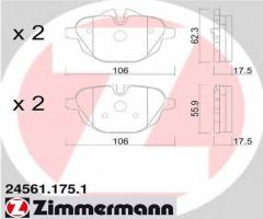 Zimmermann 24561.175.1 klocki hamulcowe bmw 5 f10 10- tył, bmw 5 (f10, f18)