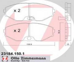 Zimmermann 23184.150.1 klocki hamulcowe nissan maxima qx 00-, infiniti i30, nissan maxima qx (a32)