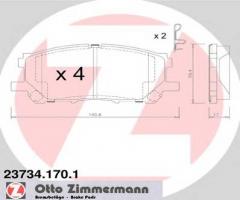 Zimmermann 23734.170.1 klocki hamulcowe lexus rx300 03-, lexus rx (mhu3_, gsu3_, mcu3_)