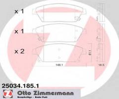 Zimmermann 25034.185.1 klocki hamulcowe chevrolet cruze 08-, chevrolet orlando (j309)