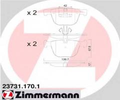 Zimmermann 23731.170.1 klocki hamulcowe bmw 7 f01,f02,f03,f04 09- tył, bmw 7 (f01, f02, f03, f04)