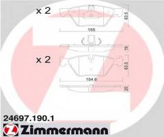 Zimmermann 24697.190.1 klocki hamulcowe bmw 5 f10 10- przód, bmw 5 (f10, f18)