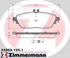 Zimmermann 24869.195.1 klocki hamulcowe mercedes w176 a-klasa 12- przód