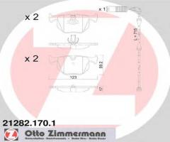Zimmermann 21282.170.1 klocki hamulcowe bmw x5 e53 00- tył, bmw x5 (e53)
