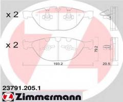 Zimmermann 23791.205.1 klocki hamulcowe bmw 7 e65,e66 760 02-, bmw 7 (e65, e66, e67)